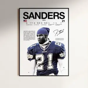Deion Sanders Poster,  Wall Print, Football   Poster Print, Sports Decor, Dallas Cowboys Poster, Football  Gift