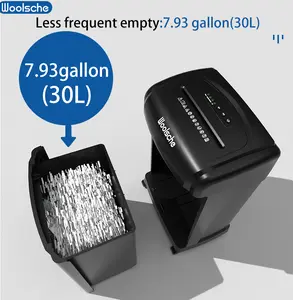 Woolsche Large Capacity Heavy Duty Document Shredder 19-Sheet Cross-Cut with 7.93 Gallon Wastebasket & 4 Castor Wheels for Office & Home Use