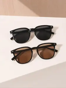 Unisex Casual Tinted Lens Sunglasses, Trendy Casual Sunglasses for Everyday Use, Fashion Accessories for Outdoor Activities, Trendy Vintage Sunglasses