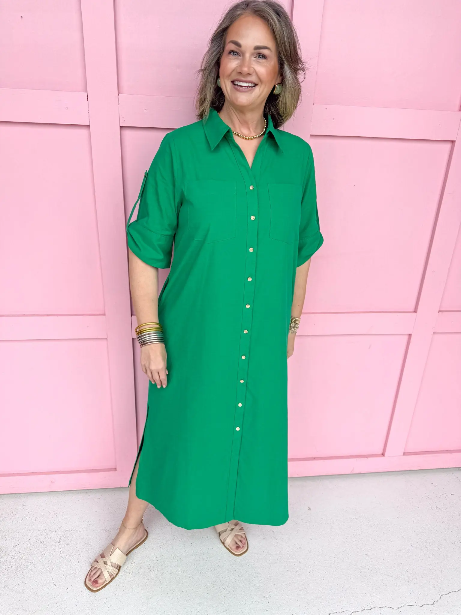 Classic Go To Dress - Green