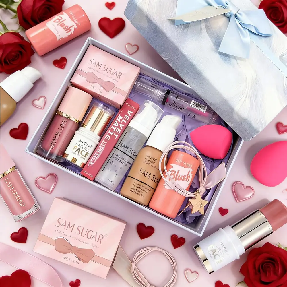Valentine's Day Makeup Box, Makeup Bundle Box, Makeup Gift Set, All-In-One Beauty Set, Easy Beauty, Full Range Cosmetics for Various Skin Types, Essential Women's Collection