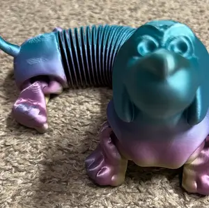 3-D printed slinky dog figurine decor