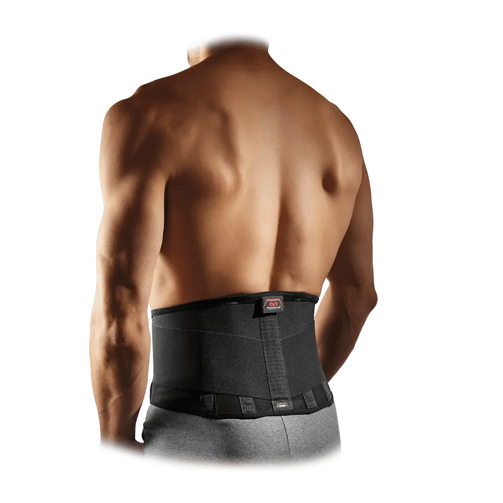 MCDAVID Back Support Brace with 5 Steel Stays for Rigid Core Support and Pain Relief, Contoured Breathable Design with Adjustable Hook and Loop Closures, Contoured Construction, Rigid Protection, Back Pain, Support Gear