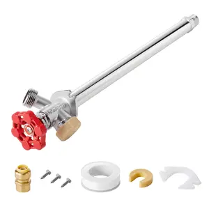 Anti-Siphon Frost-Proof Sillcock, 12" Freeze Proof Outdoor Faucet Bib With Backflow Preventer, 1/2" Push-To-Fit Connector X 3/4" Hose Bibb, No Lead Frost-Free Spigot For PEX Copper CPVC Pipes
