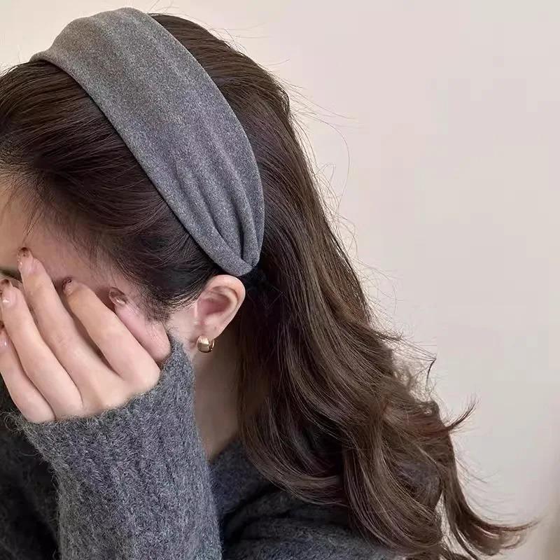 Vintage Solid Soft Cotton Hairband Women Girls Leopard Print Headband Sweet Hair Hoop Elastic Hair Band Fashion Hair Accessories