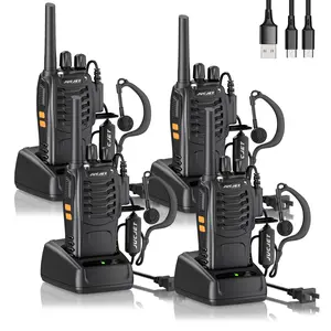 Walkie Talkies 16 Two Way Radio with Earpieces,2-Way Radios UHF Handheld Transceiver WalkyTalky, with2-in-1 Type-C & Station4 Pack