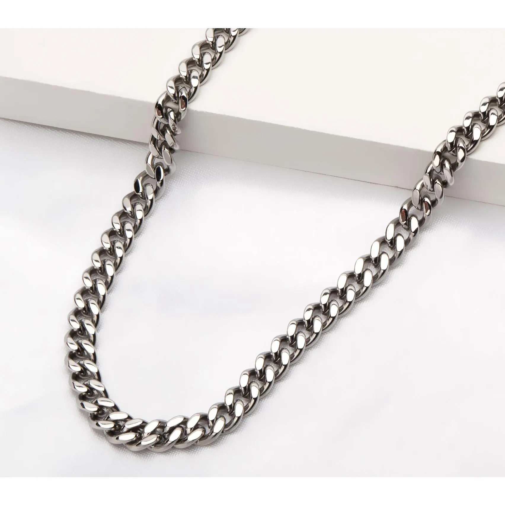 Verve Men's Stainless Steel Curb Link Chain Necklace
