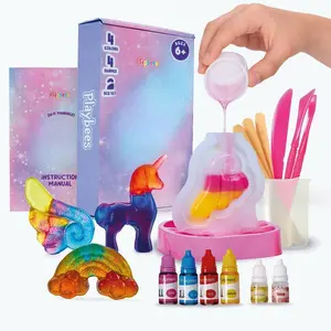 Playbees Soap Making Kit for Kids Unicorn Girl Gifts DIY Project Age 6 7 8 9 10 11 12 Best Educational Craft Activity Gift Science STEM Activity Birthday Present Craft Toys for Boys Girls
