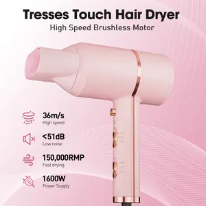 Pink Hair Dryer with 2 Magnetic nozzles, 3 Heat Settings, 2 Speed Options, Cool Shot Button for a Flawless Finish. 1875W High-Powered, Ultra-Quiet 60HZ Design for Fast, Smooth Drying. Compact, Stylish