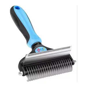 Deshedding Brush – B LOVE PETS 2-in-1 Undercoat Rake & Grooming Tool for Dogs & Cats, Stainless Steel Teeth with Ergonomic Antislip Handle, Reduces Shedding by Up to 95 %