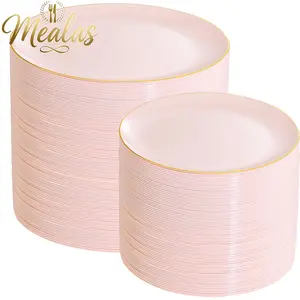 40 Piece Plastic Plates Set, Solid Color Disposable Dinnerware, 10 Inch & 7 Inch, Perfect for Parties, Birthdays, Weddings