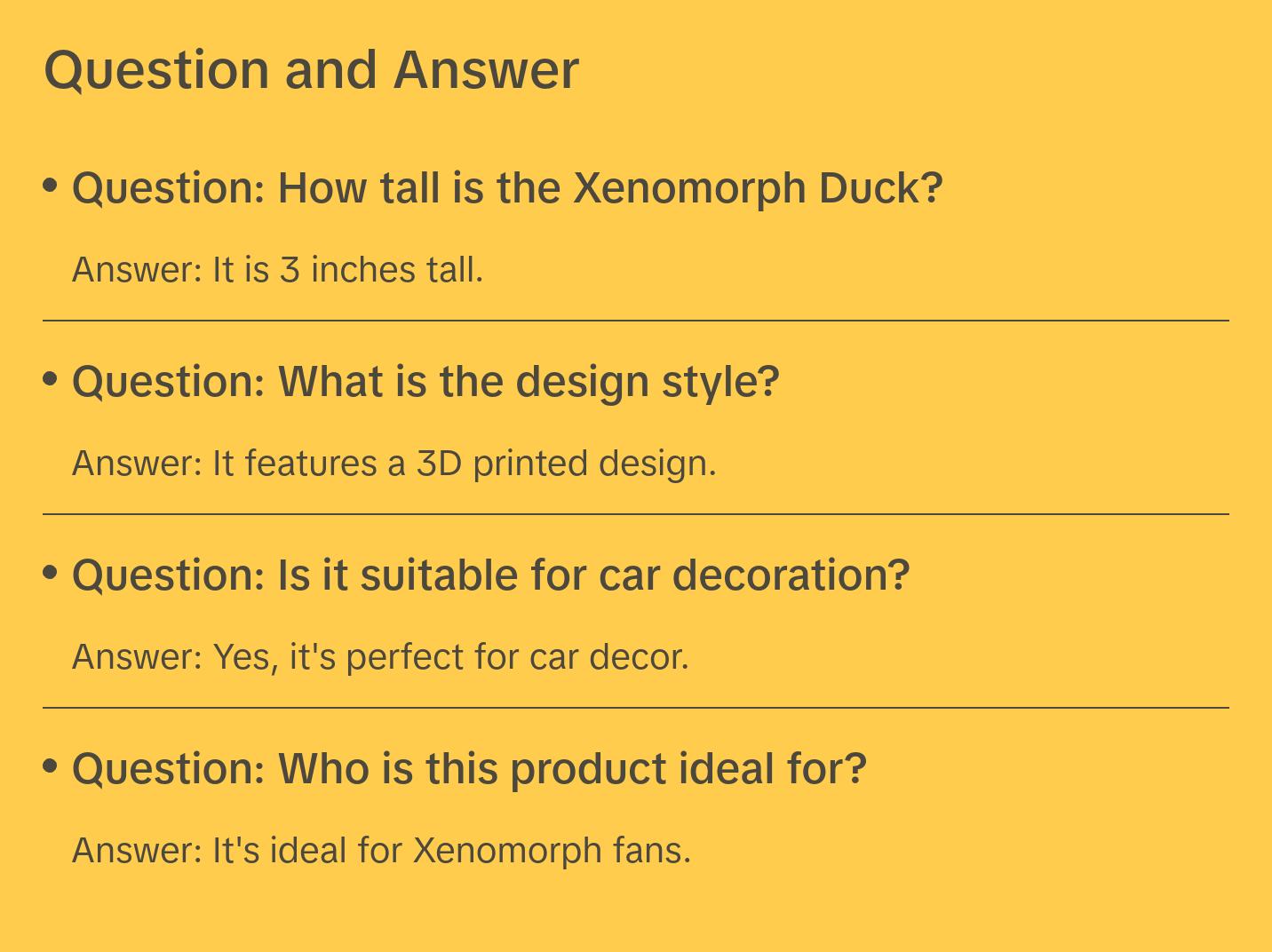 3D Printed Xenomorph Duck Statue Living - Yellow Duck with Orange Beak, Ideal for Decor and Accessories Star Paradise