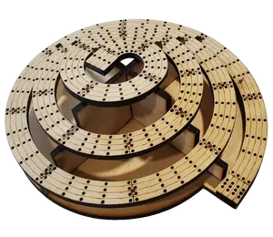 4 Lane King of the Mountain Cribbage Board with Lazy Suzan