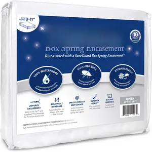 Size  Box Spring Encasement -  , Bed  Proof,  -  Zippered Six-Sided Cover