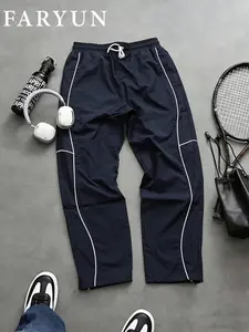 Faryun Fashion Sportswear Gym Outdoor Exercise Pants, Athletic Running Pants, Roll Strip Design Travel Casual High Street, Two-Piece/single Piece Options