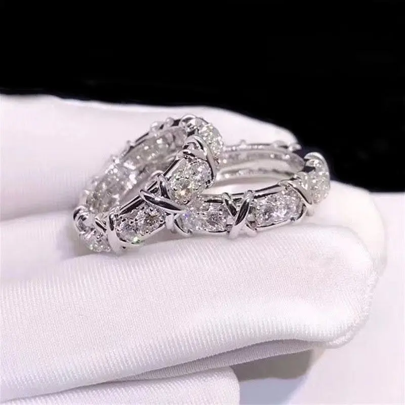 4mm Lab Diamond Ring -925 Sterling Silver Engagement Wedding Band for Women - Fashion Party Jewelry