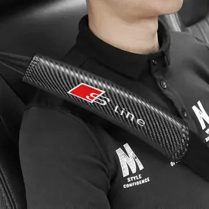 Leather Car Seat Belt Covers Shoulder Pads for Audi A4l A6l A3 Q2 Q3 Q5l S4 Limousine Q3 Sportback A4 Avant Sline Competition Plus A7l Car Accessory