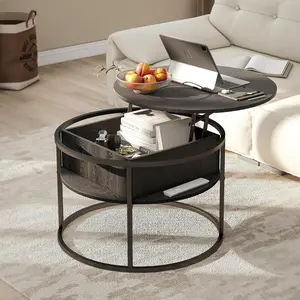 Round Lift Top Coffee Table,with Storage  Compartment,  Coffee Table Decor