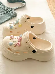 Summer Sweet Style Simple Casual Eva Sandals for Women, Thick Sole Height-Boosting, Comfortable Breathable Beach Shoes