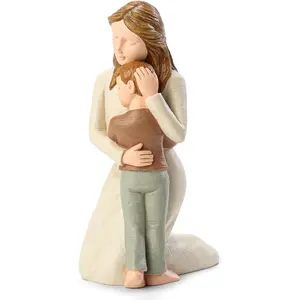 Mother and Son Figurines, Sculpted Hand-Painted Mom and Son Statues Gifts for Mothers Day Anniversary Birthday