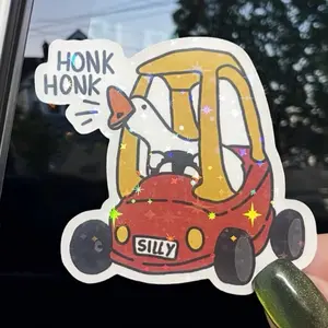 Honk Honk! Silly Goose Driving Car Vinyl Sticker