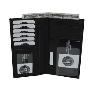Leatherboss Genuine Leather New Style Checkbook Money Credit Card Holder