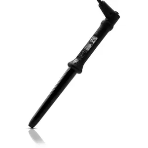 ISO Beauty  The Twister - 25-18mm Tapered Tourmaline-Infused Ceramic Pro Curling Wand w/ Cool Tip - Black