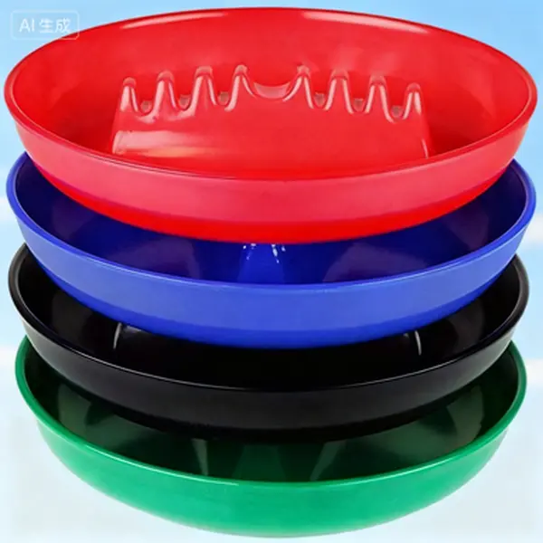 4-Pack Reusable Durable Melamine Plastic Ashtrays, Round Home Decor Tabletop Ash Trays for Indoor, Outdoor Patio Restaurant Use, Assorted Colors