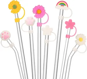 8 count  Straw Tips Cover  6-8 mm Drinking Straw Lids