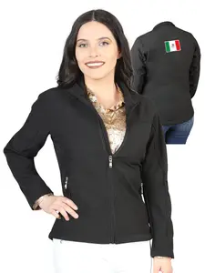 Centenario Women's Mexico -Extra Slim size up- Softshell Zipper Jacket Black 170075