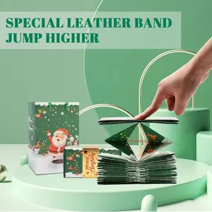 Christmas Surprise Jumping Box, Birthday Creative Gift, Christmas Folding Bounce Red Envelope Gift Box