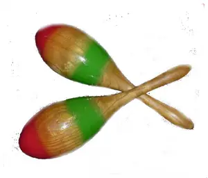 WOODEN MARACAS PAIR MEDIUM SIZE CP BRAND 1st Quality Excellent Sound