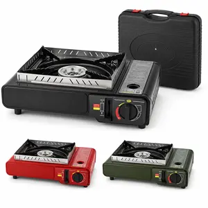 Portable Butane Camping Stove, Single Burner Gas Stove with Carry Case, Compact Outdoor Stove for Camping, Hiking, Picnic and Travel