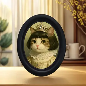 Vintage Art Crown Cat Decoration, Victorian Lady Pattern Home Decor, Perfect for Halloween Christmas Thanksgiving Office Wall Artwork