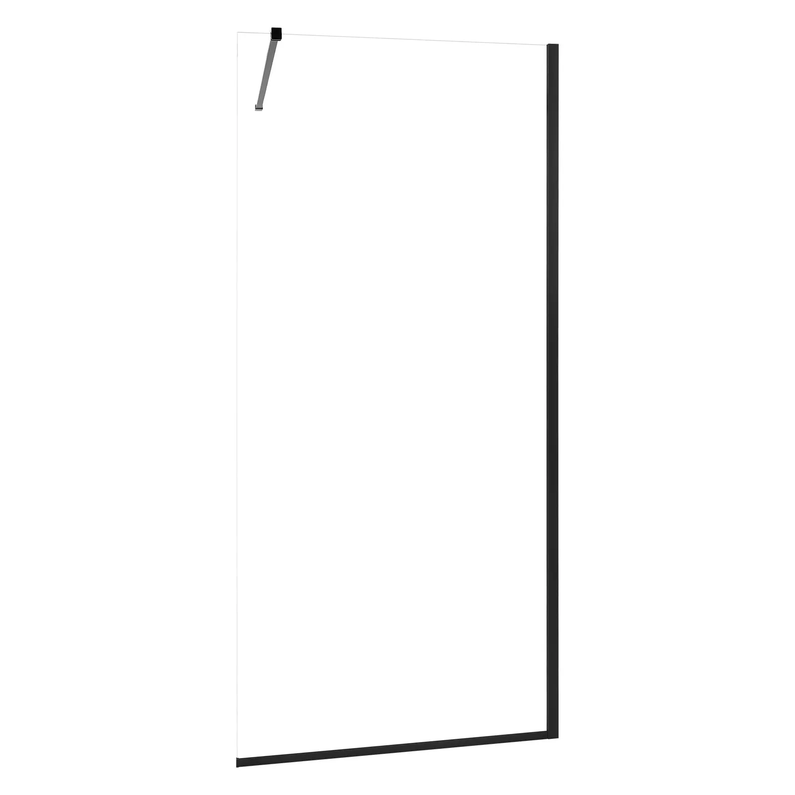 Fixed Glass Shower Panel, 34 x 73.6 in Semi-Framed Fixed Shower Screen, 5/16 in Thick Clear Tempered Glass Door with Bottom Seal Strip and Hardware, Easy to Clean, for Bathroom, Matte Black