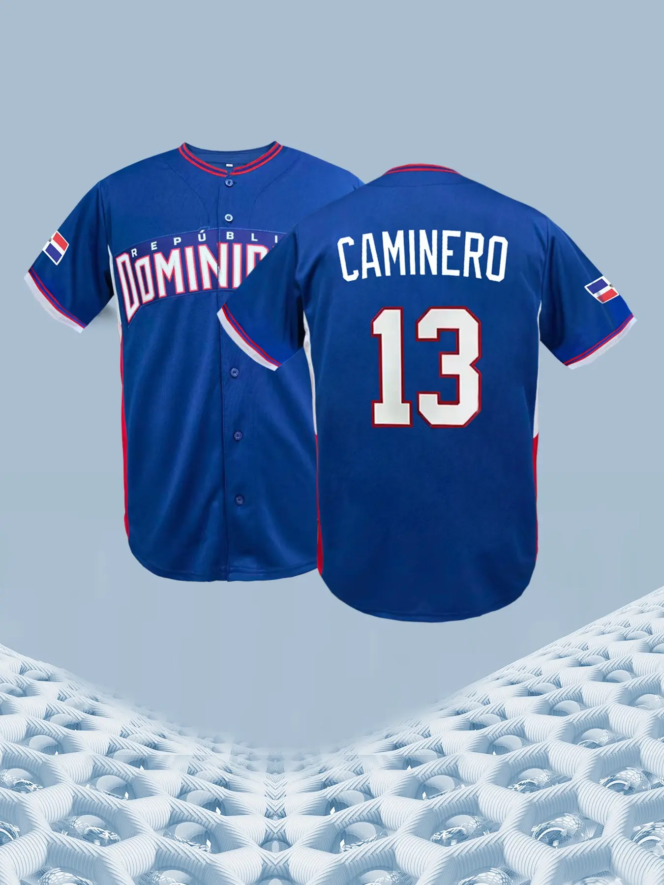 Dominican Republic #13 Baseball Jersey, Casual Baseball Jersey, Embroidered Sports Shirt, Unisex Fan Apparel
