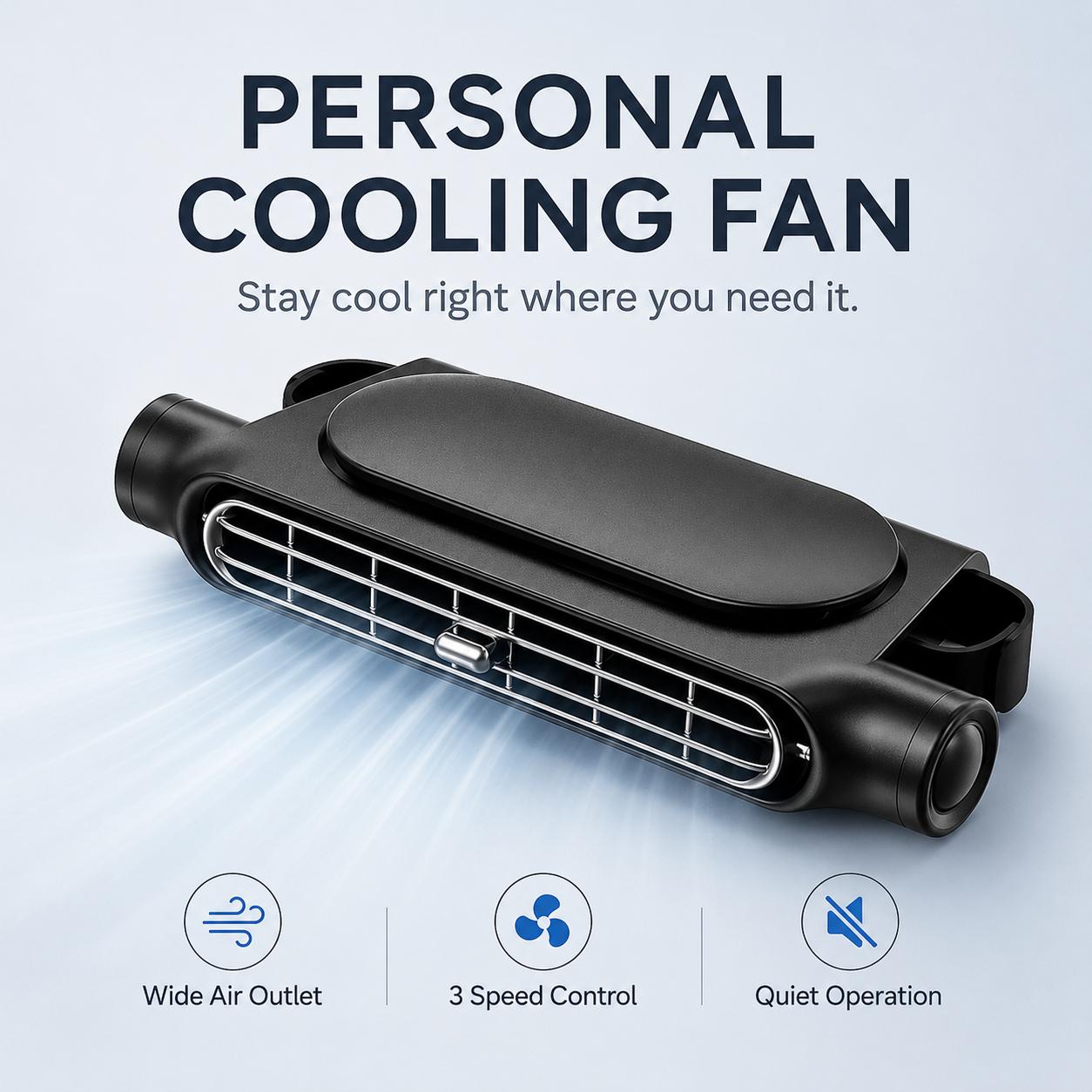 Car Backseat Fan, USB Powered Car Seat Headrest Fan, Strong Wind & Quiet, Summer Car Air Cooler for Kids Adults