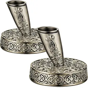 2 count  Round Metal  Pen Holder Insertion Pen Holder  Quill Stand Desktop Dip Pens Base for Office Supplies Student Present(Ancient Bronze)