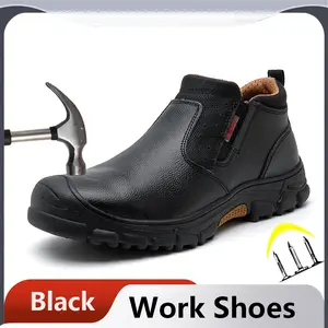 Mens Work Boots Indestructible Shoes Anti shock Anti-Punctur Steel Toe Safety Work Shoes Waterproof Anti-slip Protective Shoes