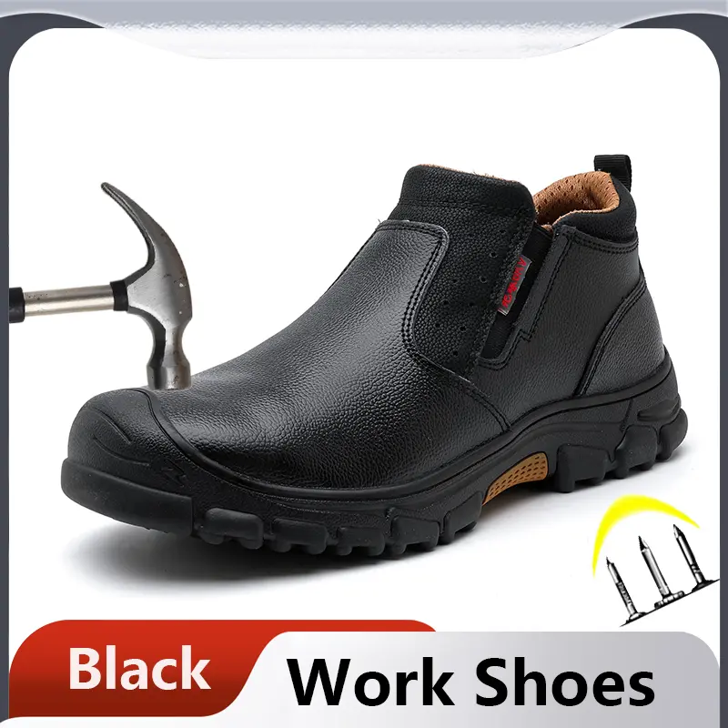 Mens Work Boots Indestructible Shoes Anti shock Anti-Punctur Steel Toe Safety Work Shoes Waterproof Anti-slip Protective Shoes