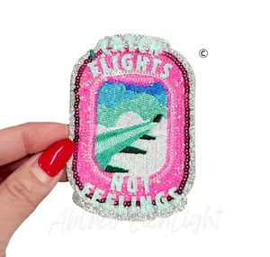 Catch Flights Not Feelings Summer Sequin Patch-Small