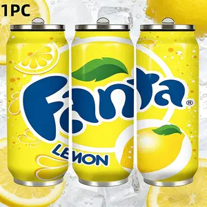 1pc 17oz Fanta Lemon Flavor Insulated Cup, Leak-Proof Portable Car Water Bottle, Ideal for Gym, Office, Outdoor, Daily Commute