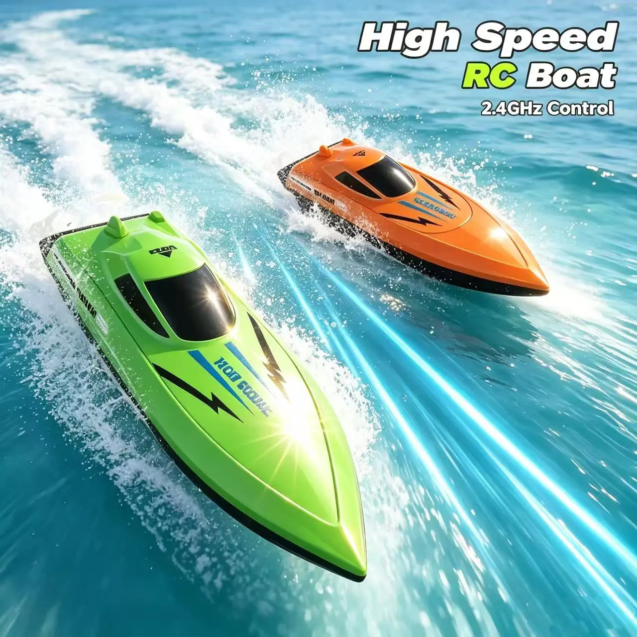 Remote Control Boat Toy, Rc Boat, High Speed Electric Boat Toy with Remote Control, Water Speed Boat Model Toy for Kids, Birthday Gift