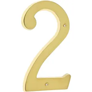 4 Inch Premium Bright Solid Brass Door House Numbers and Street Address Plaques for Residence and Mailbox Signs
