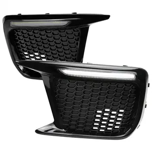 2018-2021 Impreza WRX STI LED Sequential Switchback Signal Fog Light Mesh Bezels (Glossy Black Housing/Clear Lens)