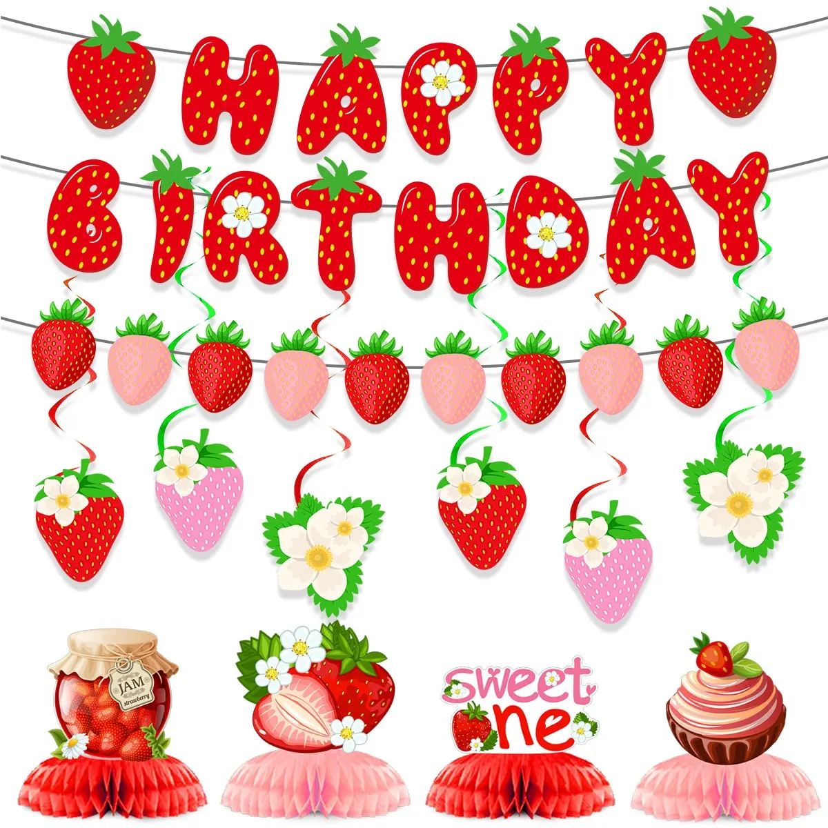 Strawberry Bunting Set 2