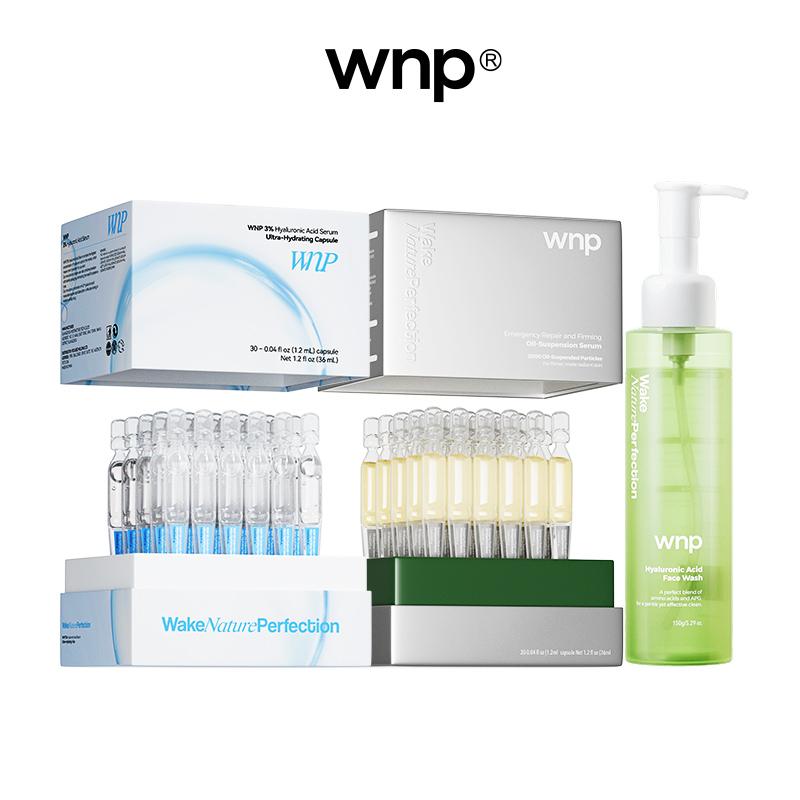 [WNP Official] The Essentials Skincare Set | 3x Collagen Tubes | Tightens and smooths fine lines | 4D Hyaluronic Acid Tubes with 3% Hyaluronic Acid | Erases parched wrinkles | WNP Hyaluronic Acid Face Wash | Gentle Deep Cleansing for Sensitive Skin