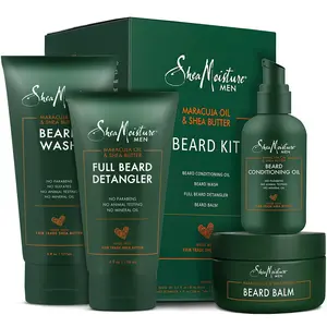 Beard Care Kit for Men, Includes Wash, Balm, Oil, Conditioner, Shea Butter & Maracuja Oil, Ideal Gift for Men