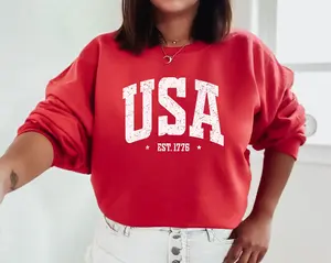 USA Sweatshirt, 4th of July Sweatshirt, USA Crewneck, July 4 Crewneck, Distressed Retro USA Sweatshirt, Retro America Sweatshirt, USa Hoodie