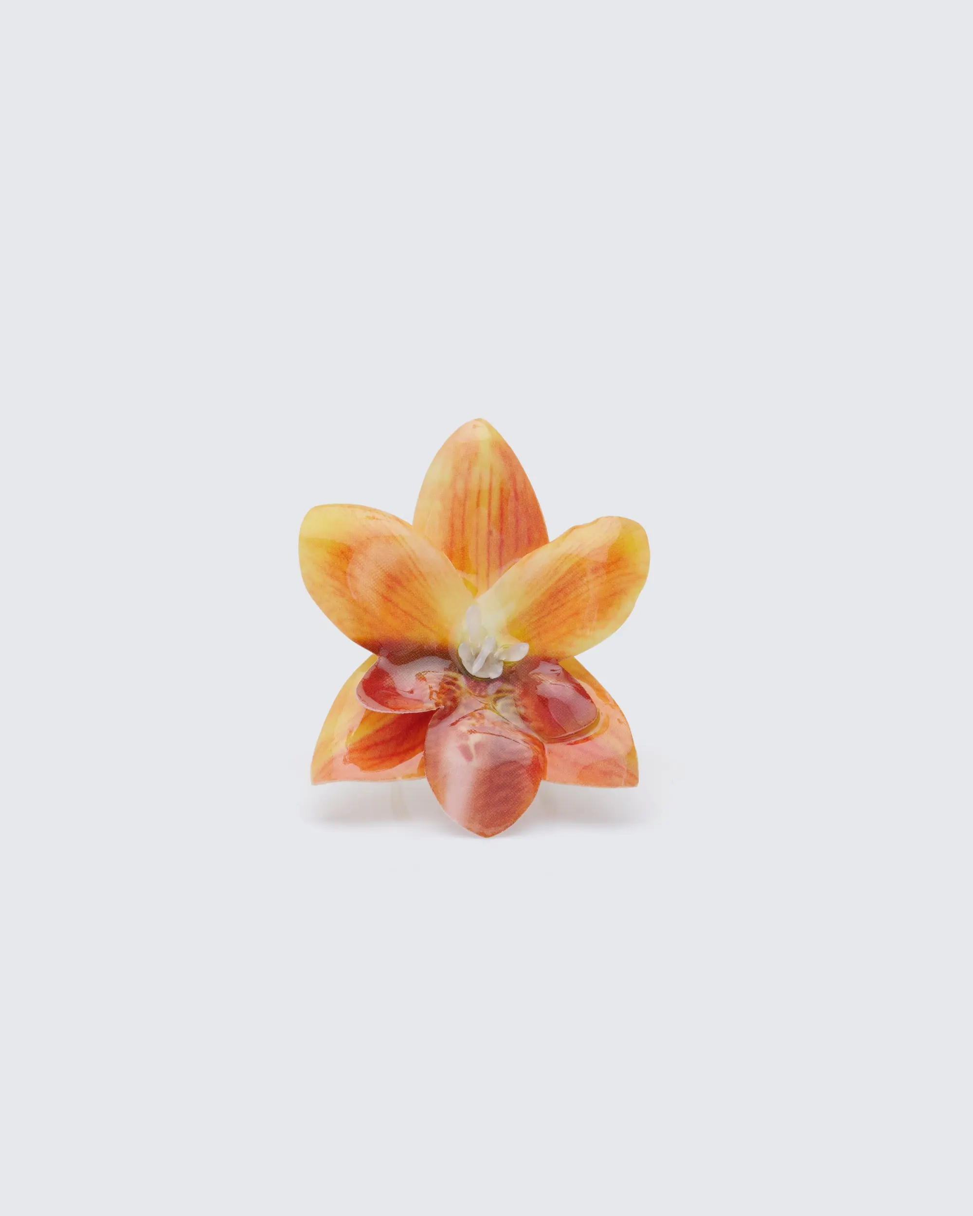 Sabine Amber True Orchid Floral Motif Adjustable Costume Ring, Fashion Jewelry Accessory
